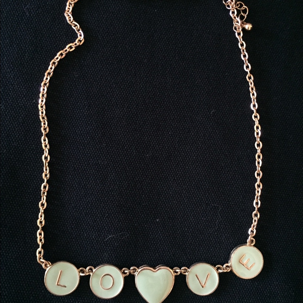 Nordstrom's Brass Plum LOVE Charm Necklace